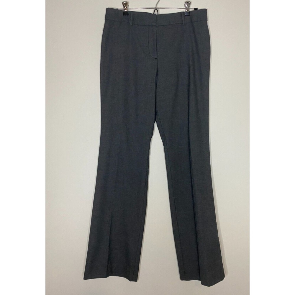 Ann Taylor Signature Fit Dark Gray Dress Career  Straight Leg Trouser Size 8